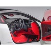 Aston Martin DB11 Morning Frost White Metallic with Black Top and Red Interior 1/18 Model Car by Autoart - 3 of 4