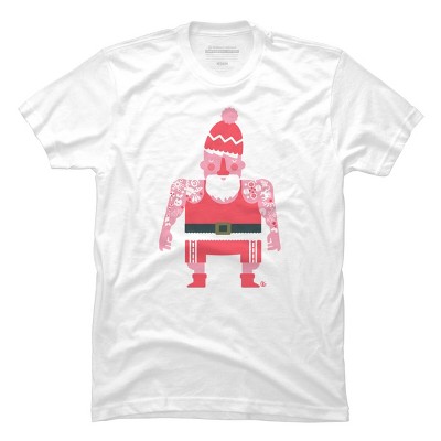 Men's Design By Humans Tattoo Santa By kevingarrison T-Shirt