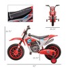 12V Electric Kids Ride-On Dirt Bike Motorcycle with Training Wheels, Red - 3 of 4