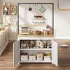 42" Island with Storage - Heavy-Duty Multi-Functional Kitchen Cart with 30mm Thick Countertop, 2-Tier Shelves - 2 of 4