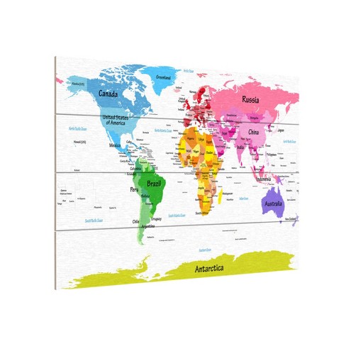 Trademark Fine Art -Michael Tompsett 'World Map for Kids II' Canvas Art - image 1 of 4