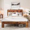 NicBex Full/Queen/King Vintage Bed Frame with Storage LED Light Headboard,Modern Platform Bed for Bedroom,No Box Spring Needed - 2 of 4