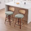 KWPZQEB Swivel Bar Stools Set of 2, Upholstered Counter Height Bar Stools, Modern Counter Stools with Wood Legs for Kitchen Island Dining Room - 3 of 4