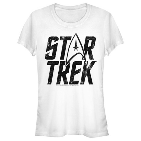 Junior's Star Trek: The Original Series Distressed Logo T-shirt - White ...