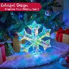 Joyfy 15'' Prismatic Iridescent Snowflake Light Decorations with 100 Cool White LED Lights for Indoor Outdoor Holiday, Christmas Eve Night Decoration - 4 of 4
