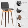 Bekrvio 26"/29" Swivel Bar Stools Set of 1/2/3/4, Faux Leather Upholstered Counter Chairs with Wood Legs, Mid-Century Seating for Kitchen Island - 4 of 4