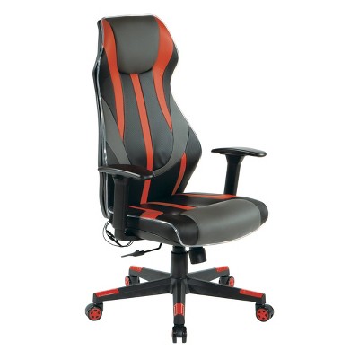 Gigabyte Faux Leather Gaming Chair Red - OSP Home Furnishings