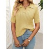 Women's Summer Sweater Short Sleeve V-Neck Casual Sweater Knit Pullover Tops Trendy Spring Summer Outfits - 4 of 4