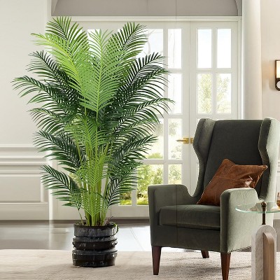MaseiKar 6 Ft Artificial Tropical Palm Tree With 24 Removable Leaves - Large Faux Plant for Indoors and Outdoors, Silk Housewarming Gift