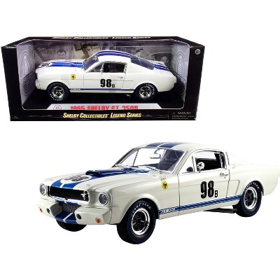 1965 Ford Mustang Shelby GT350R #98B "Terlingua Racing Team" White w/Blue Stripes 1/18 Diecast Model Car by Shelby Collectibles