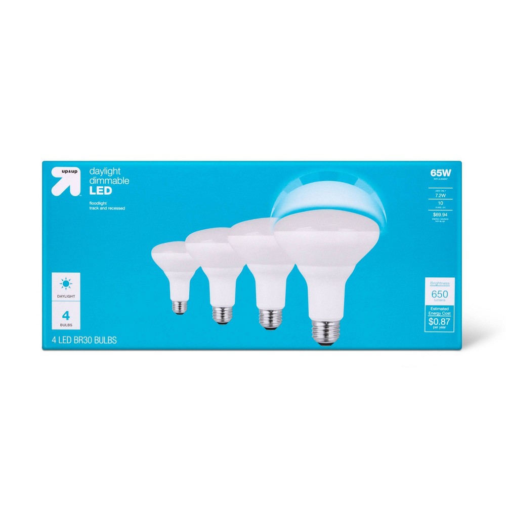 Photos - Light Bulb LED 65W BR30 4pk Daylight CA  - up & up™