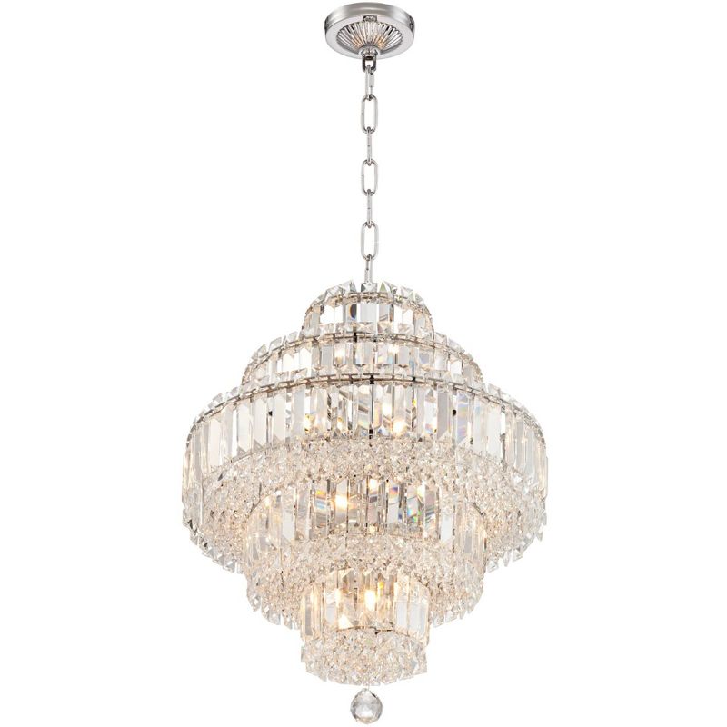 Vienna Full Spectrum Magnificence Chrome Chandelier 18 1/2" Wide Modern Faceted Crystal Glass 18-Light LED Fixture for Dining Room Home Kitchen Island, 4 of 7