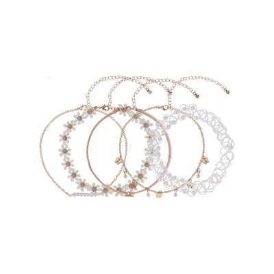 Set of 5 Gold Butterfly and Daisy Necklaces