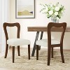 Christopher Knight Home Set of 2 Aaron Rubberwood Upholstered Dining Chairs with Curved Open Back Beige/Walnut - 2 of 4