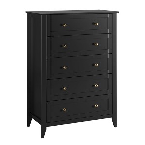 Wood Dresser for Bedroom, Chest of Drawers with 5 Drawer & Metal Handle, Closet Store Organizer - 1 of 4