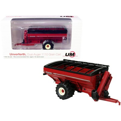 Unverferth Dual-Auger 1110 Grain Cart with Flotation Tires Red 1/64 Diecast Model by SpecCast