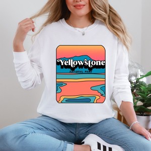 Simply Sage Market Vintage Yellowstone Garment Dyed Long Sleeve - M - White - 1 of 4