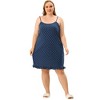 Agnes Orinda Women's Plus Size Comfort Ruffle Hem Polka Dots Sleeveless Nightgown - 3 of 4