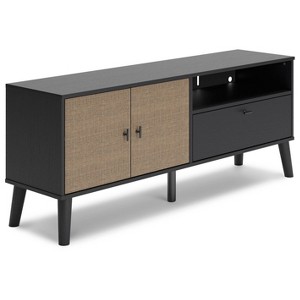 59" Charlang TV Stand for TVs up to 63" Black/Gray/Beige - Signature Design by Ashley: Laminated Media Console with Storage - 1 of 4