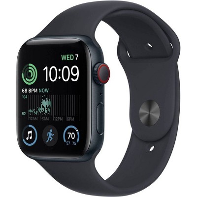 Apple Watch SE GPS + Cellular 44mm Midnight Aluminum Case with Midnight Sport Band - M/L (2022, 2nd Generation) - Target Certified Refurbished