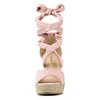Allegra K Women's Lace Up Open Toe Platform Espadrille Wedge Sandals - 3 of 4