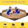 Large Outdoor Wood Sandbox,Octagon Wooden Sand Box with Nylon Cover&Bottom Liner,Large Sandpit for Ages 3-8 for Lawn Garden Backyard Beach - 4 of 4