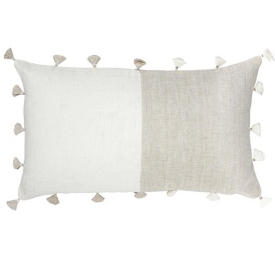 Beige Tassels So Soft Linen Pillow