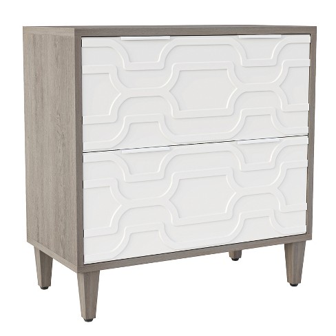 Tribesigns 2 Drawer Storage File Cabinet with Solid Wood Legs