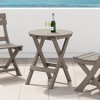 WestinTrends Malibu HDPE Outdoor 24.5 Inch Round Portable Folding Patio Dining Table - 2 of 4