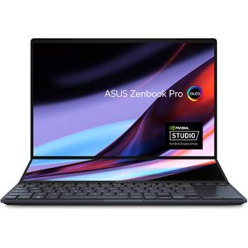 ASUS Zenbook Pro 14 Duo 14.5” 16:10 Touch Display, 120Hz, Intel i9-13900H, Geforce RTX 4060, 32GB RAM, 2TB SSD, Win 11 Home, Black, UX8402VV-PS96T
