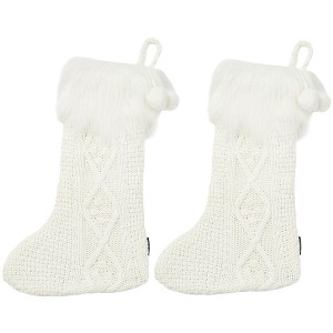Cookie Stocking (Set of 2) - White - 12" X 20" - Safavieh - 1 of 2