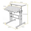 23.6" Adjustable Standing Desk with Wheels, Mobile Sit-Stand Desk for Office, Computer & Walking Pad - 3 of 4