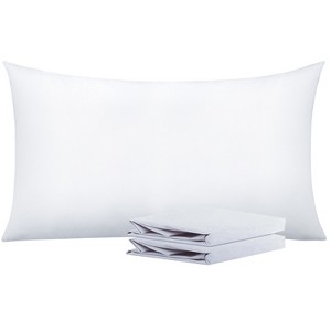 2 Pack Brushed Microfiber Queen Pillowcases, Super Soft Pillowcases with Envelope Closure, 20x30 Inches, White - NTBAY - 1 of 4