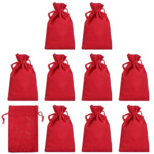 Unique Bargains Linen Bag Bank Deposit Transit Bags Gift Bag with Drawstring 10 Packs - 1 of 4
