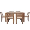 7-Piece Outdoor Patio Acacia Wood Dining Set with Rectangular Table and 6 Cushioned Chairs - 2 of 4