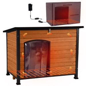 Aivituvin 43.3"L Heated Outdoor Dog House| Heating Pad| Metal Frame-AIR76-M-IN-HP - 1 of 4