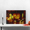 Northlight 19.5" Halloween Prelit LED Witch's Jack-O'-Lantern by Candlelight Canvas Wall Art - Orange/Yellow - 2 of 3