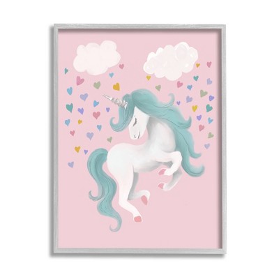Stupell Industries Pink Pastel Unicorn Clouds Framed Giclee