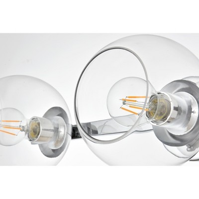 Chrome and Clear Glass 3-Light Dimmable Bath Sconce