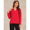 INSPIRE CHIC Women's Elegant Long Sleeve V Neck Work Office Blouse - 4 of 4