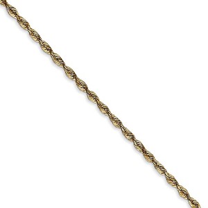 Black Bow Jewelry 2mm, 14k Yellow Gold Light Diamond Cut Rope Chain Necklace - 1 of 4