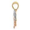 Black Bow Jewelry 14k Tri-color Gold Satin Triple Plumeria Pendant, 15mm (9/16 inch) - 2 of 4