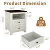 Dyonery Night Stand with Charging Station, Rustic 18 Inch Bedside Table with 2 Storage Drawers and Open Shelf - 2 of 4