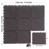 Syemin Carpet Tiles Interlocking Deck，Outdoor or Indoor Flooring for Patio, Bancony, Pool Side，Backyard，Play Area，Brown, 36.6"*36.6"0.75" - 4 of 4