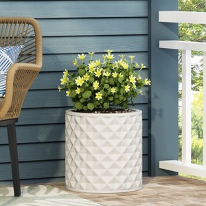 Sevobal Planters Mgo Planter Round Indoor And Outdoor Plant Potted Plants, Lightweight Concrete, Simple Design, White, 15.75"*15.75"*15.75" - 1 of 4