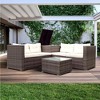 4 Piece Patio Sectional Wicker Rattan Outdoor Furniture Sofa Set - 3 of 4
