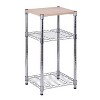 Honey-Can-Do 3 Tier Chrome Shelving Unit with Wood - image 2 of 3