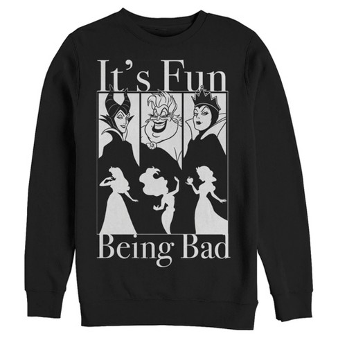 Men s Disney Fun Being Bad Wicked Witches Sweatshirt Black X Large