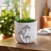 Handcrafted Cement Planter with Textured Tree Trunk Design and Mushroom Accents - Decorative Pot for Indoor and Outdoor Spaces - 3 of 4