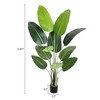 5.5ft Artificial Tree Bird of Paradise Artificial Plant with 11 Trunks Fake Tree - Faux Plants Fake Banana Tree Plant with Pot Artificial Trees - 2 of 4